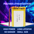 3.7V 1200mAh Battery 603450 Lithium Polymer Ion Rechargeable Li-ion Li-Po Battery with 2P PH 2.0mm Pitch Connector...