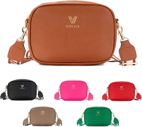 Crossbody Bags for Women, Small Leather Crossbody Bag Purse Women's Shoulder Handbags with Adjustable Strap...