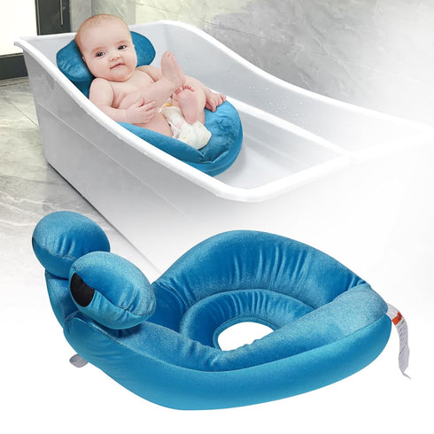 Cute Shape Baby Bath tub, Soft Sink Bather, New Born Bath Mat (Blue)...