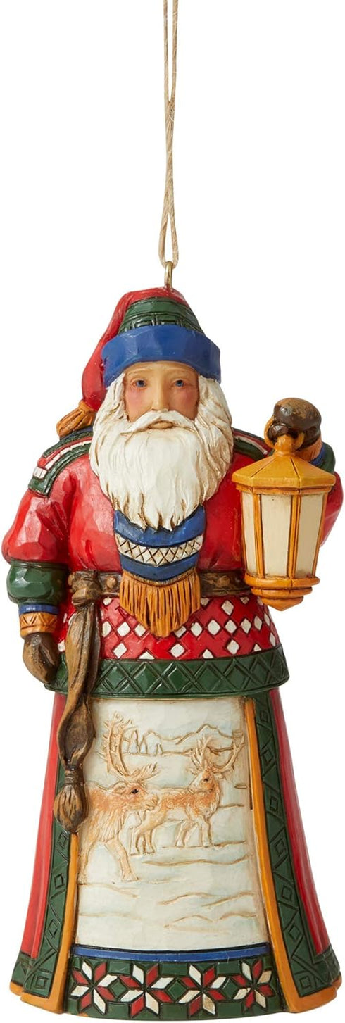 Enesco Jim Shore Heartwood Creek Lapland Santa with Lantern Hanging Ornament, 4.61 Inch, Multicolor...