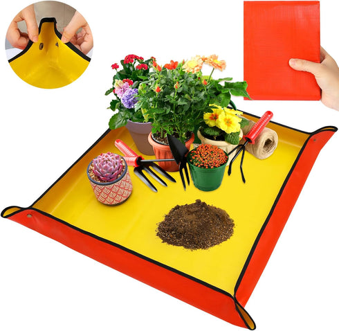 Extra Large Repotting Mat for House Plants Transplanting and Potting Mix Mess Control, Portable Gardening foldable plant tray, Potting Mat for ind...
