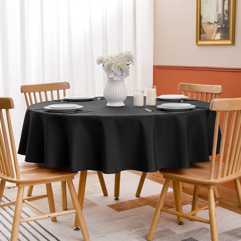 Softalker Round Tablecloth, Waterproof & Stain Resistant Table Cloth Wrinkle Free Fabric Washable 210GSM Polyester Table Cover for Dining/Party/Ou...