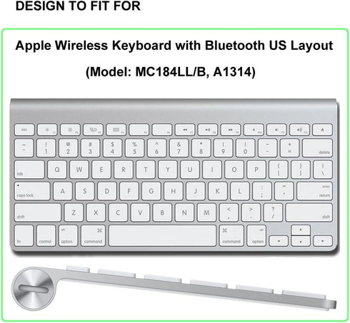 ProElife Ultra Thin Silicone Keyboard Protector Cover Skin for Apple Wireless Keyboard with Bluetooth MC184LL/B (Model A1314, U.S Layout) (Not Fit...