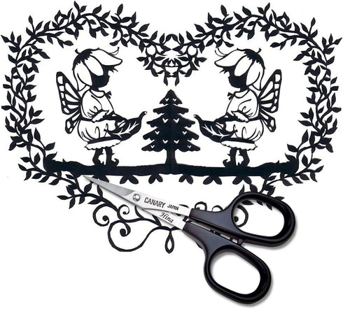 CANARY Mini Paper Art Scissors 4", Japanese Detail Scissors for Collage, Paper Cutouts, Paper Cut Art, Kirigami Paper Cutting, Made in JAPAN...