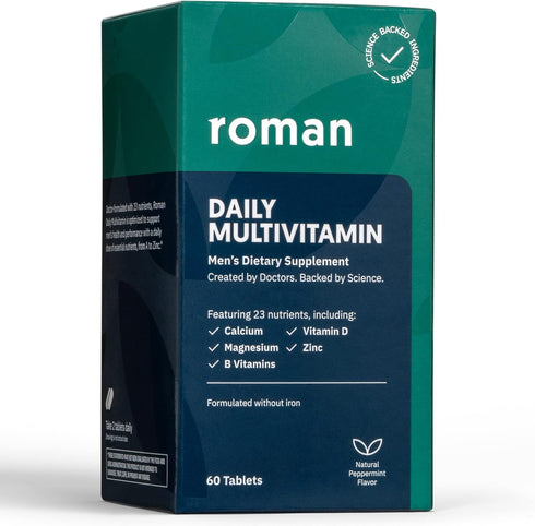 ROMAN Daily Multivitamin for Men | Supports Physical Activity, Brain + Heart Health, and Immune System with 23 Key Nutrients Including Calcium, Ma...
