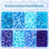 PH PandaHll 6/0 Blue Seed Beads, 1900 Pcs 4mm Seed Beads Pony Beads Blue Beads Glass Seed Beads Waist Beads 8 Colors Winter Beads Spacer Czech Bea...