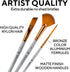 16 Pieces Premium Artist Paint Brush Set - Includes Palette Knife, Sponge, Organizing Case - Painting Brushes for Kids, Adults & Professionals - P...