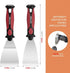 HAUTMEC 2pc Putty Knife Set, 2.5 in Staight and 3 in Offset Scrapers, Heavy Duty Stainless Steel Blade and Hammer End for Removing Wallpaper, Appl...