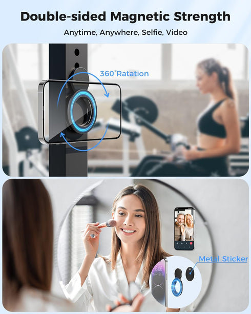 SUPERONE Magnetic Ring Holder for MagSafe Dual-Side Magnetic, Removable Gym Phone Grip with Kickstand for iPhone 15/14/13/12/ Series MagSafe Case ...