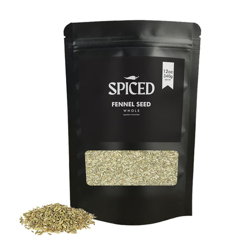 SPICED Whole Fennel Seed, 12oz of Gourmet Fennel Seeds in Resealable Bag, Great for Cooking, Seasoning, Grinding or Toasting, Indian and Italian R...