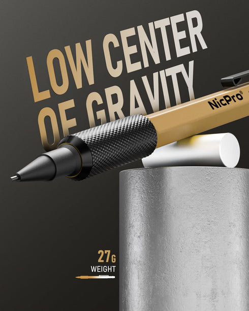 Nicpro 3 PCS 1.3 mm Mechanical Pencil Set 3 Colors with 36 Lead Refill, 3 Eraser - Weatherproof Metal MP2000 Heavy Duty Carpenter Pencil for Outdo...