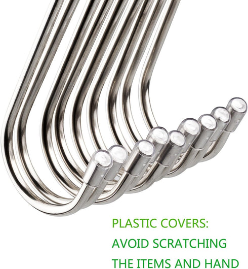 20 Pack 3.4" S Shaped Hooks Stainless Steel Metal Hangers Hanging Hooks for Kitchen, Work Shop, Bathroom, Garden...