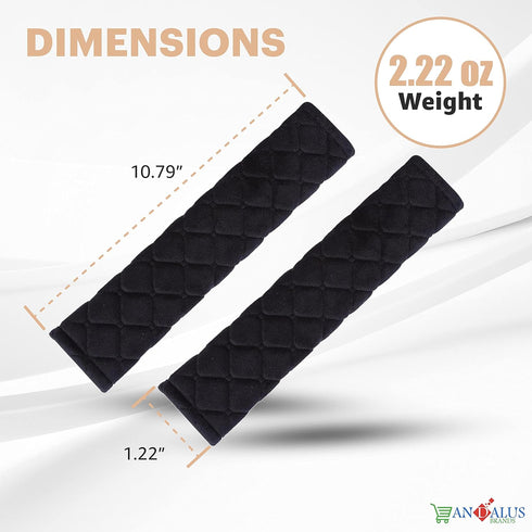 ANDALUS Soft Seat Belt Cover Pad Pack of 2, Drive Safely with Our Comfortable Seatbelt Covers, Universal Usage & Fit for All Cars, Suvs, Trucks & ...