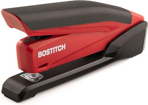 Bostitch Stapler with 1260 Staples - InPower Red Spring Powered Stapler - Built-in Staple Remover - Staple Storage Compartment - One Touch Heavy D...