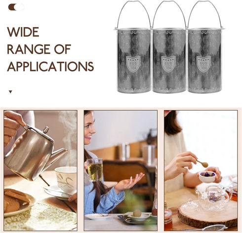 Luxshiny 3pcs Tea Strainers for Loose Tea Teapot Tea Pot Replacement Stainless Steel Mesh Strainer Tea Infuser Insert 9cm Tea Steeper Basket Filte...