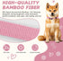 Pink Dog Collar and Leash Set for Medium Dogs Soft and Breathable of 90% Rayon from Bamboo and 10% Polyester Comfortable Skin-Friendly, Adjustable...