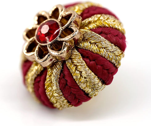 10 pcs Oriental Fabric Style Rhinestone Flower Metal Loop Sewing Coat Buttons -18mm -11/16"...