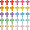 Cheriswelry 200Pcs Acrylic Cross Beads Transparent Crucifix Loose Beads Colorful Lanyard Spacer Beads 15.5mm for Necklace Bracelet Jewelry Making ...