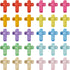 Cheriswelry 200Pcs Acrylic Cross Beads Transparent Crucifix Loose Beads Colorful Lanyard Spacer Beads 15.5mm for Necklace Bracelet Jewelry Making ...
