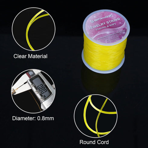 0.8mm 100M Elastic String for Jewelry Making,Elastic Stretch Crystal String,Bracelet String Stretch Bead Cord Stretchy String for Bracelets,Neckla...