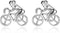 HONEY BEAR Cufflinks for Mens Racing Bike Bicycle Cyclist Sports Gift Silver...