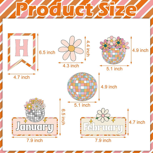 35 Pcs Groovy Disco Happy Birthday Bulletin Board Set Classroom Birthday Chart Decoration Cutouts Birthday Wall Calendar Decorations for Teachers ...