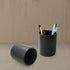 Pencil Holder, Leather Pen Cup for Desk (Round, Black)...