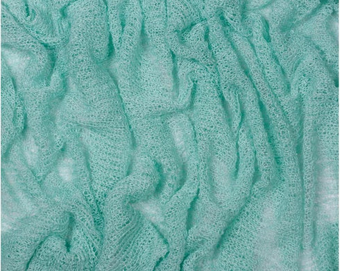 Newborn Baby Photography Prop Swaddle Cheesecloth Knit Crochet Wrap 16 Colors Available (Mint)...