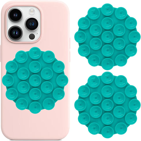 2PCS Round Silicone Suction Phone Case Adhesive Mount, Strong Grip Holder for Selfies & Shooting Videos, Anti-Slip, Durable, Easy to Use, iPhone &...