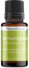 Viva Doria 100% Pure Lemongrass Essential Oil, Undiluted, Food Grade, 15 mL (0.5 Fluid Ounce)...