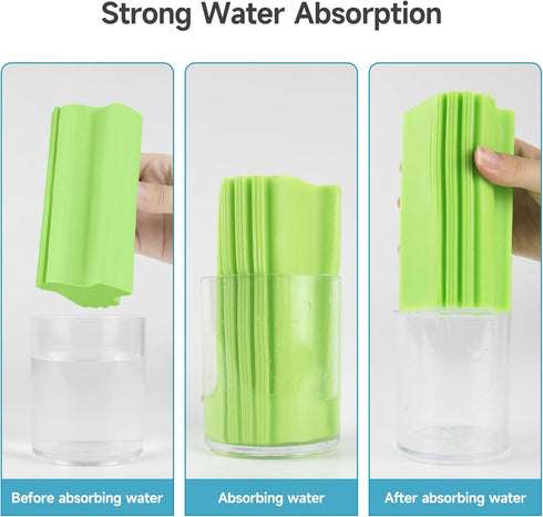 4 Pack PVA Kitchen Magical Dust Cleaning Reusable Sponge Blind Cleaner Duster Tool?Cleaning Sponge for Baseboards, Mirror, Glass, Vents, Door Wind...
