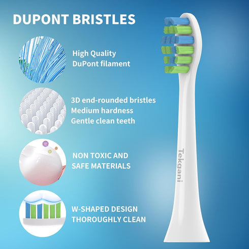5 Pack Replacement Heads Compatible with 7am2m AM101/AM105 Electric Toothbrush,White...
