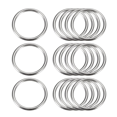 uxcell Metal O Rings, 15pcs 30mm(1.18") ID 3mm Thickness Multi-Purpose Welded O-Ring Buckle for Craft Belt Purse Bag Making Hardware, Silver Tone...