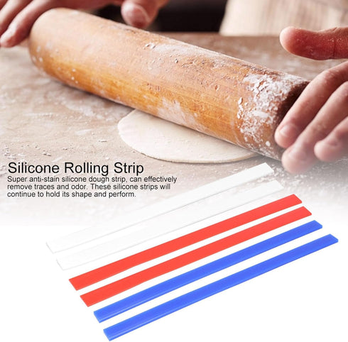 Silicone Rolling Strip, 6 Pcs Silicone Rolling Pin Guides 2/4/6mm, Rolling Pin Guides for Thickness Guide Pastry Cookie Kitchen Restaurant...