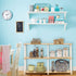 Furinno 99130BE/WH 3-Tier Double Size Storage Display Rack, Beech/White...