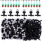 Kalolary 100 Pairs Misting Drippers Atomizing Sprinkler with Tee Joints for Misting Watering Plant Automatic Grip Irrigation Kits Lawn Garden Supp...
