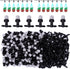 Kalolary 100 Pairs Misting Drippers Atomizing Sprinkler with Tee Joints for Misting Watering Plant Automatic Grip Irrigation Kits Lawn Garden Supp...