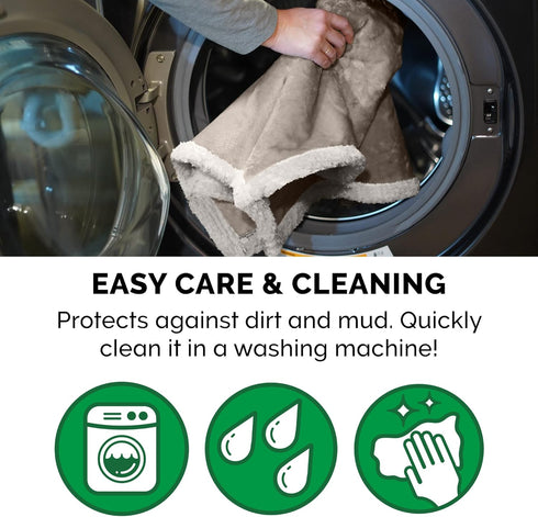 Furhaven Waterproof & Self-Warming Throw Blanket for Dogs & Indoor Cats, Washable & Reflects Body Heat - Soft-Edged Terry & Sherpa Dog Blanket - D...