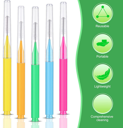 Zopeal 250 Pcs Interdental Brush for Braces Disposable Braces Flossers Dental Picks Floss Toothpick Dental Teeth Flossing Head Oral Hygiene Flosse...