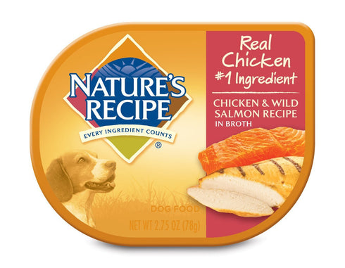 Nature's Recipe Chicken & Wild Salmon Recipe in Broth Wet Dog Food, 2.75 oz...
