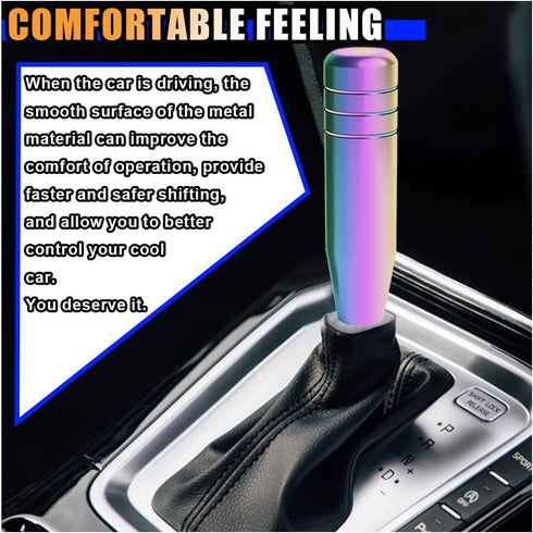 5" Heavy Weighted Shifter Knob, Universal Aluminum Alloy Car Gear Lever Metal Stick Shift Handle, Shifter Knobs Retainer for Manual Automatic Vehi...