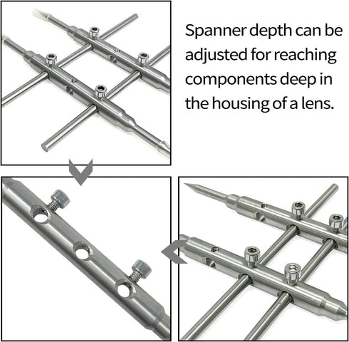 Sutekus Lens Spanner Wrench Adjustable Repair Opening Tool for Camera Photography Telescopes...