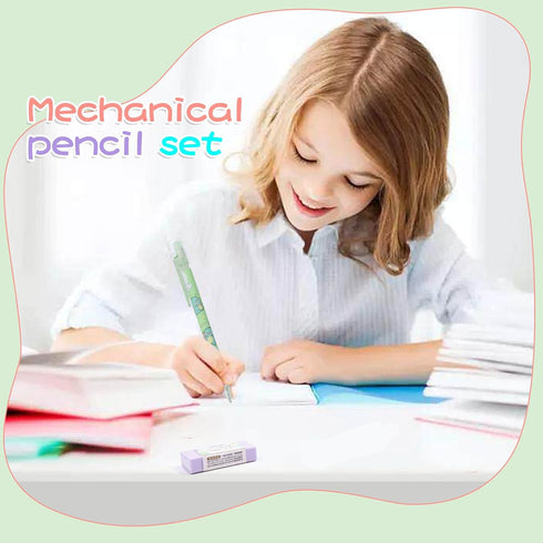 Cute Mechanical Pencil Set Include 4 Pcs 0.5mm Kawaii Mechanical Pencils with 1 Tubes HB Lead Refills Kawaii Stationary Cute School Supplies for W...