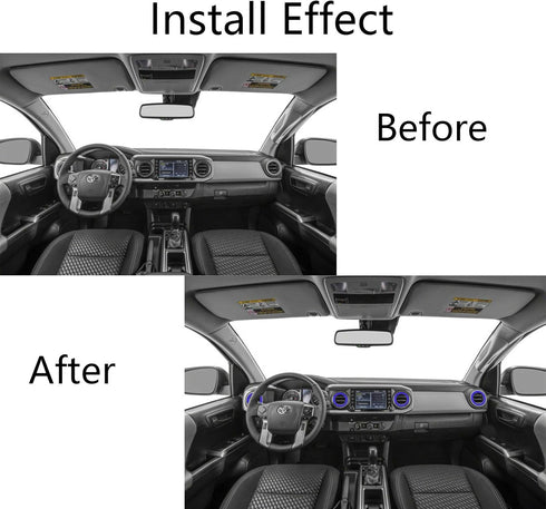 Lanyun Compatible with Toyota Tacoma A/C Vent Ring Outer Trim Decoration Covers fit 2016-2021 Tacoma a/c Outlet Vent Accessories Blue...