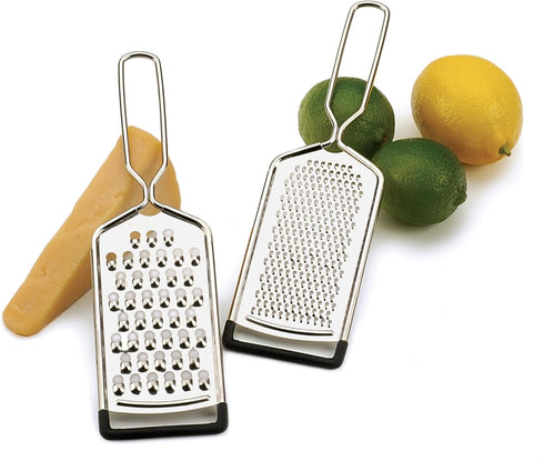 RSVP International Endurance Kitchen Collection Multi-Use Cheese Grater Handheld Potato Slicer Shredder for Hard & Soft Cheeses, Vegetables & Zest...