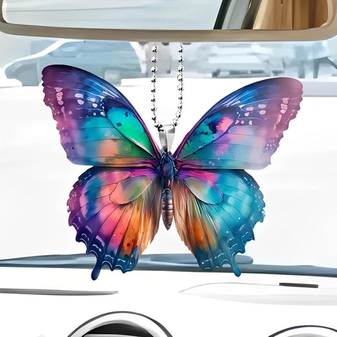 Butterfly Car Hanging Ornament, Tianhoudeger Butterfly Car Accessories Pendant for Rear View Mirror, Hanging Charm Home Decoration Keepsake Christ...