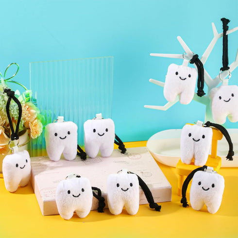 24 Set Funny Dental Assistant Gift Tooth Plush Keychains Dental Toy Dentist Appreciation Gifts for Back to School Hygienist Nurse Student Coworker...