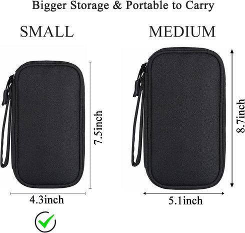 Organizer Travel Case, Bevegekos Small Carrying Tech Kit for Electronics and Accessories, Waterproof ( Black)......