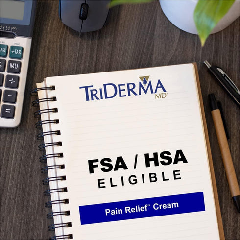 TriDerma Pain Relief Cream Maximum Strength, FSA Eligilbe - Heel, Foot Pain, Back, Neck Pain, Arthritis, Muscle Recovery, Nerve Pain Relief - Lido...