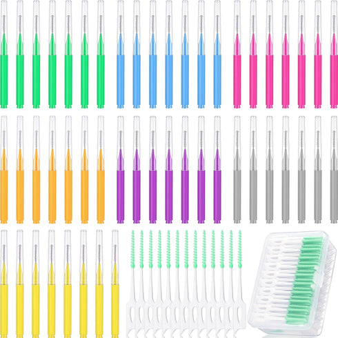 250 Pcs Interdental Brush for Braces Disposable Braces Flossers Dental Picks Floss Toothpick Dental Teeth Flossing Head Oral Hygiene Flosser Tooth...